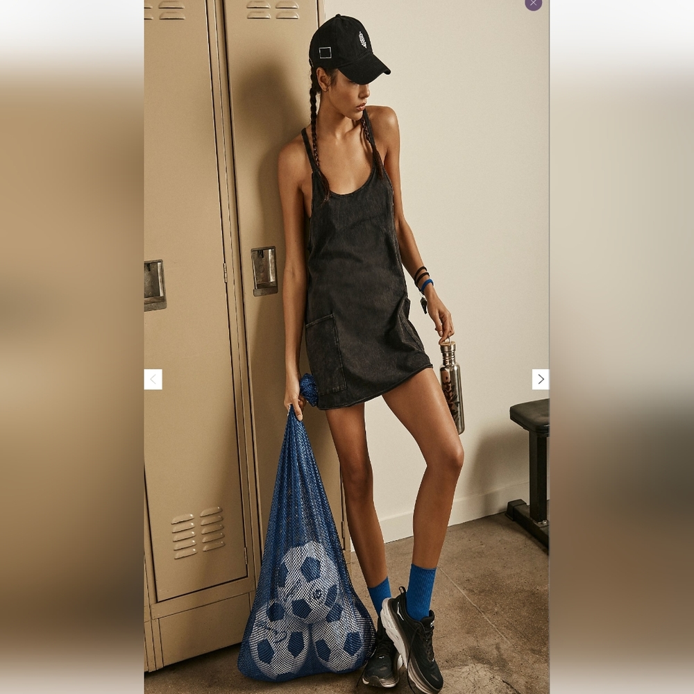 NWT Black Free People by FP Movement Hot Shot Mini Dress In Large